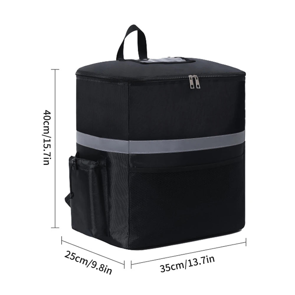 Insulated Delivery Backpack - Thermal Food Delivery Bag for Riders, 30L Large Capacity Takeout & Grocery Backpack